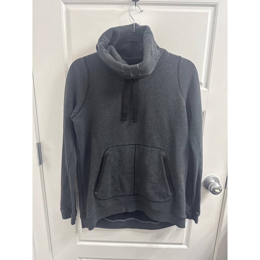 Lululemon Scuba Hoodie Cowl Neck Pullover Charcoal Gray Heathered  Medium